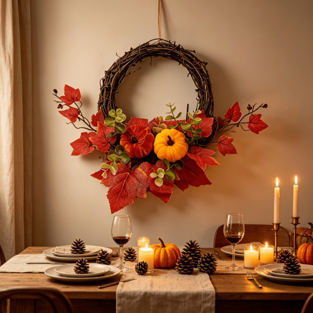 1pc Autumn Faux Red Maple Leaf - Eucalyptus Preserved review and price